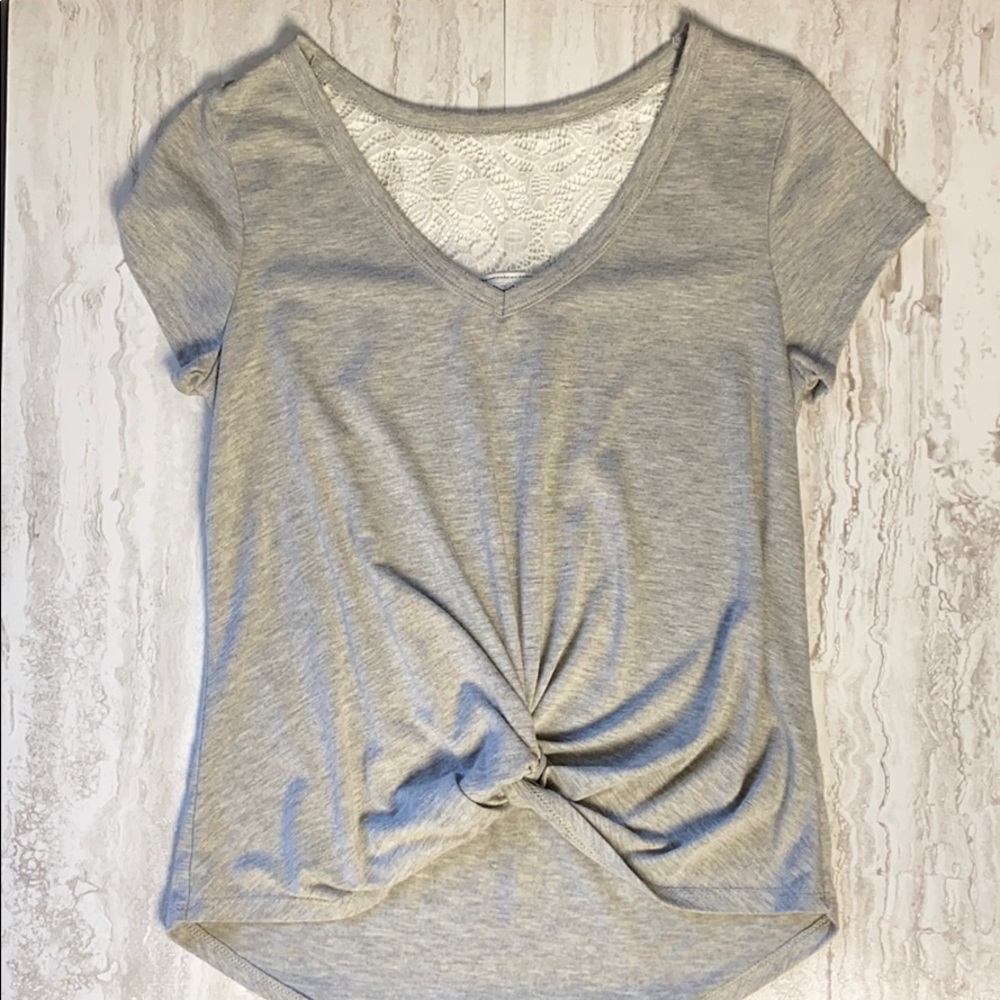 Grey T-shirt with Lace